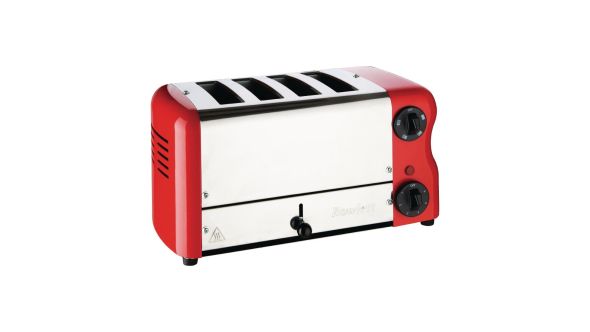 Rowlett Esprit 4 Slot Toaster Traffic Red w/2x Additional Elements & Sandwich Cage - CH184