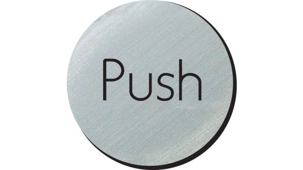 Push 75mm disc silver finish