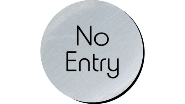 No entry 75mm disc silver finish