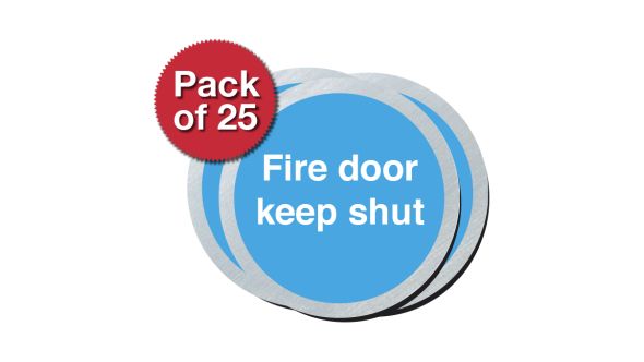 Fire Door Keep Shut 75mm Stainless Steel Disc. Pack of 25