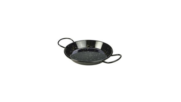 Black Enamel Miniature Paella Pan 15cm - Genware