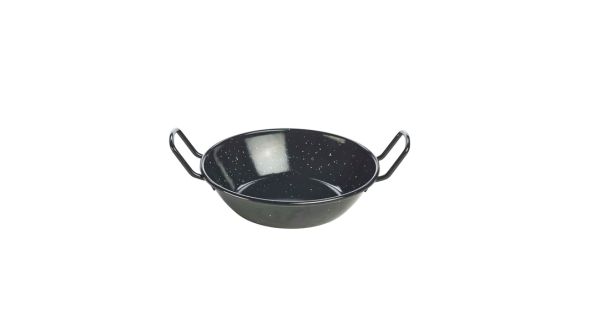 Black Enamel Paella Dish 18cm - Genware