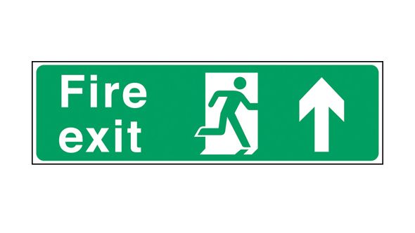 Fire exit arrow up. 150x450mm F/P