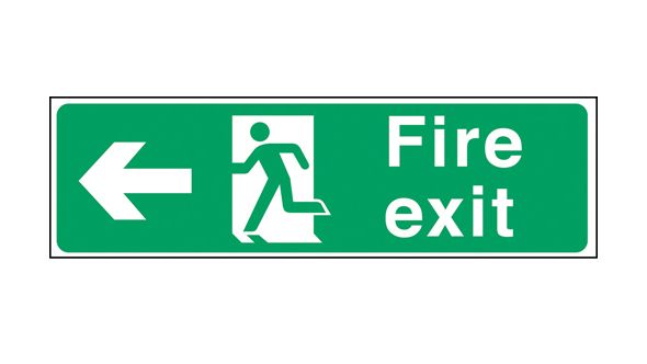 Exit arrow left. 150x450mm P/L