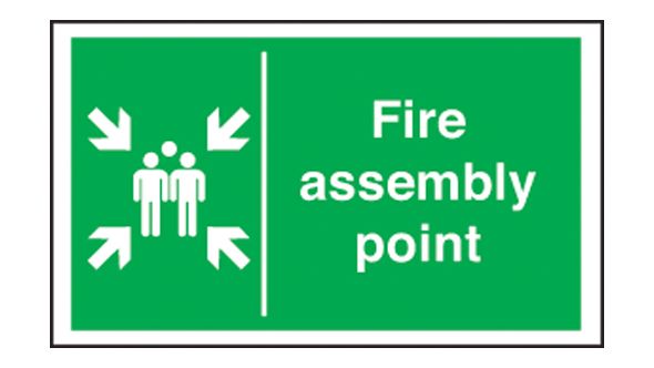 Fire assembly point. 400x600mm E/R