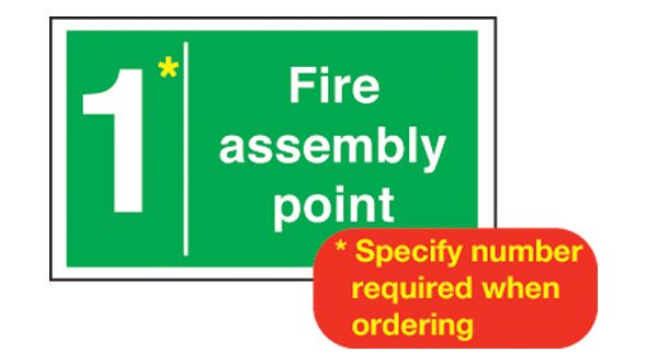 Fire assembly point with number. 400x600mm E/R