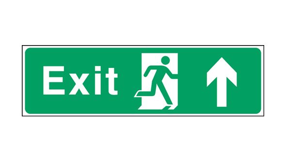 Exit arrow up. 150x450mm F/P