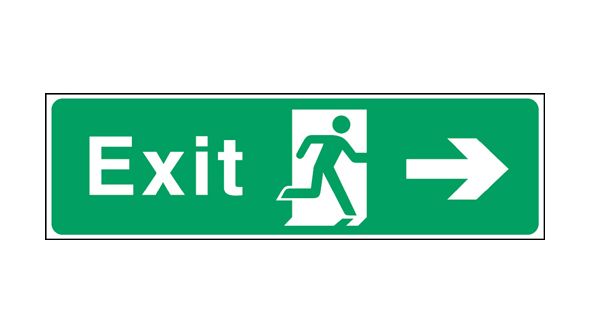 Exit arrow right. 150x450mm F/P