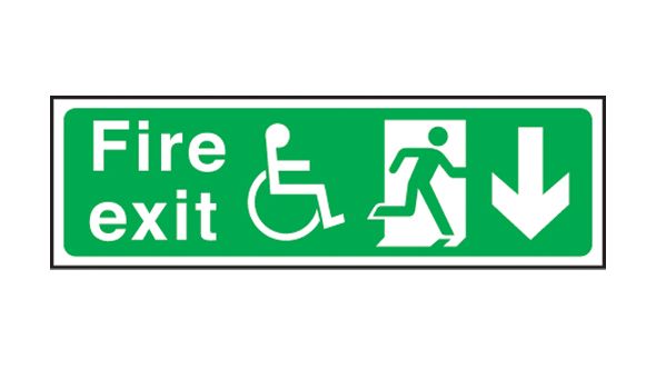 Exit disabled arrow down. 150x450mm S/A