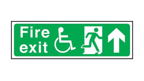 Exit disabled arrow up. 150x450mm S/A