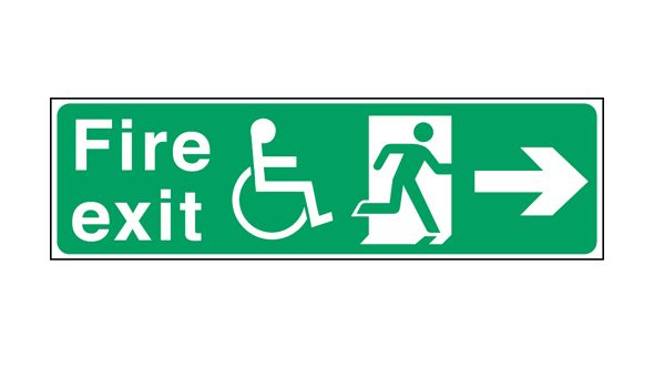 Exit disabled arrow right. 150x450mm F/P