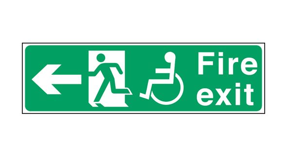 Exit disabled arrow left. 150x450mm F/P