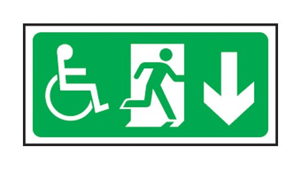 Exit disabled arrow down.  150x300mm F/P