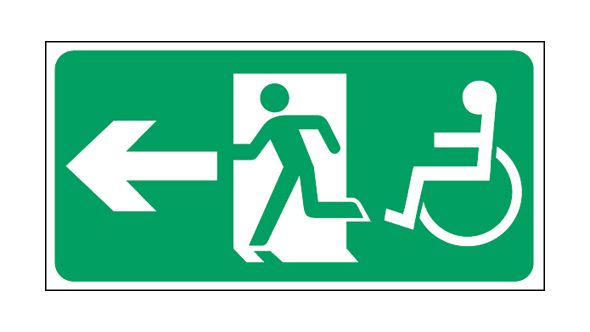 Exit disabled arrow left. 150x300mm F/P