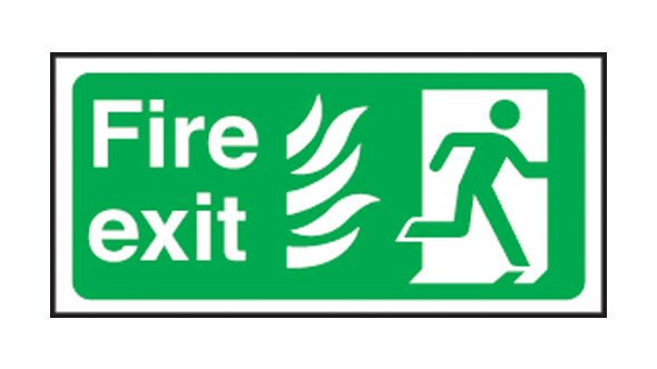 Fire Exit right Hospital. 150x300mm S/A