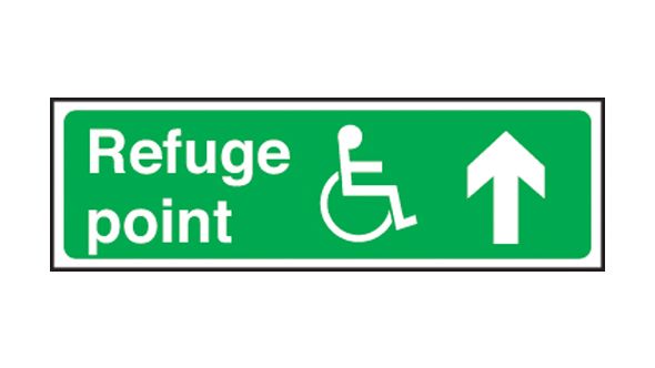 Refuge point disabled arrow up. 150x450mm S/A