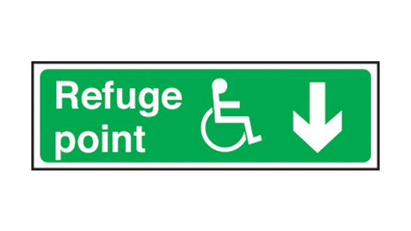 Refuge point disabled arrow down. 150x450mm F/P