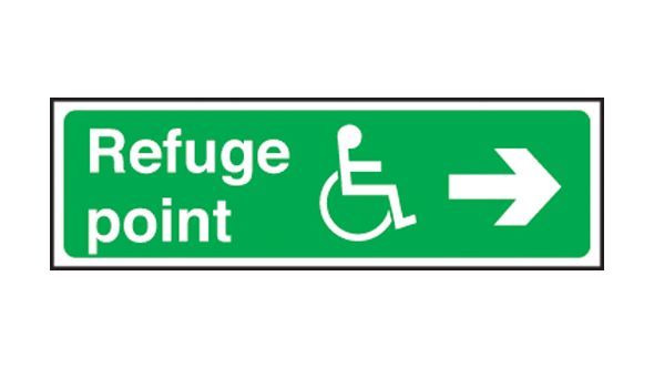 Refuge point disabled arrow right. 150x450mm S/A