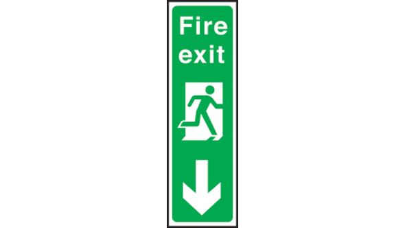 Portrait fire exit down. 450x150mm  F/P