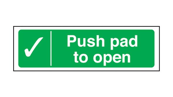 Push pad to open. 150x450mm F/P