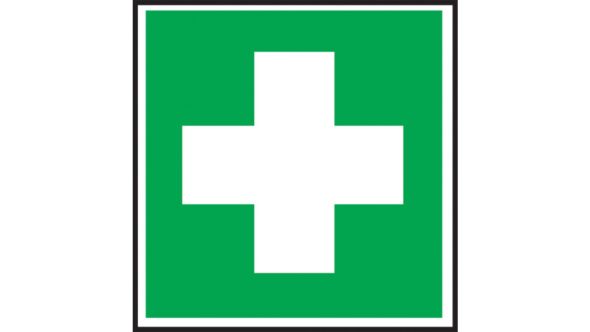 First Aid Symbol Sign 100x100mm Self Adhesive