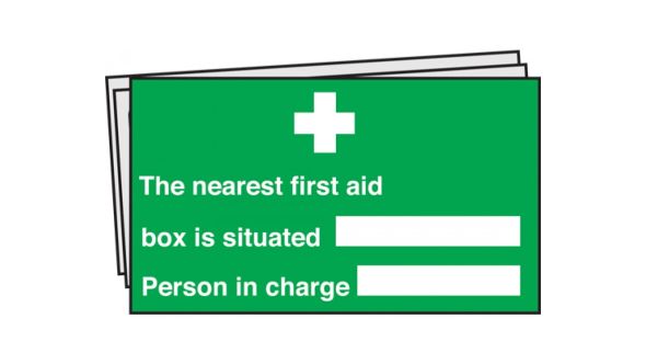 The Nearest First Aid box is situated Signs Pack of 10