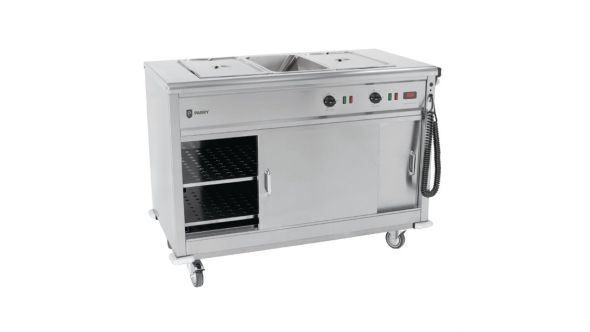 Parry MSB12 - Mobile Servery / Hot Cupboard With Bain Marie Top