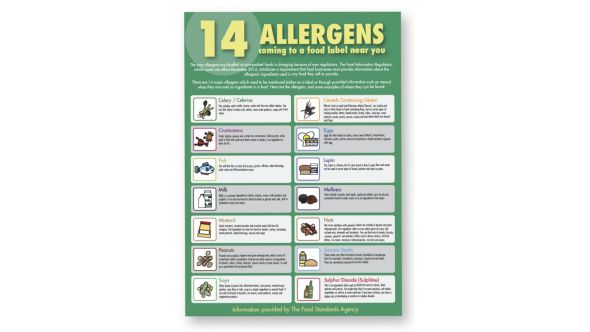 The 14 Food Allergens Guide for Staff Poster - Paper FAN017