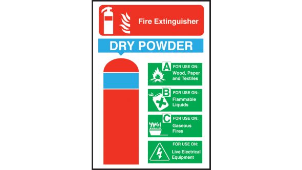 Dry Powder Fire Extinguisher Equipment Sign 200x150mm