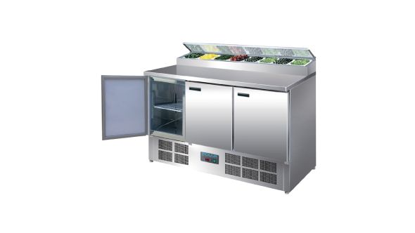 Polar G605 - Refrigerated Pizza and Salad Prep Counter - 390Ltr