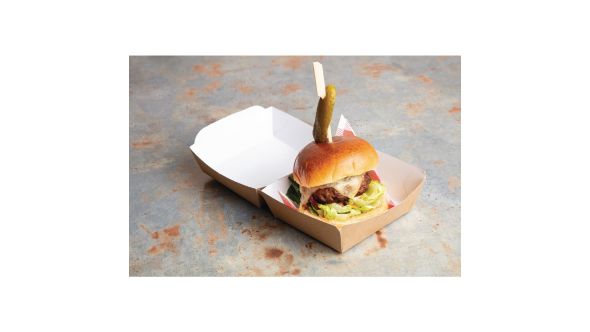 Compostable Kraft Burger Boxes Standard 108mm - Pk 250