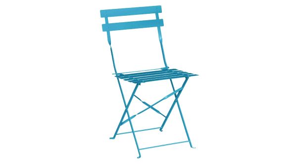 Bolero Pavement Style Steel Chairs Seaside Blue (Pack of 2)  GK982