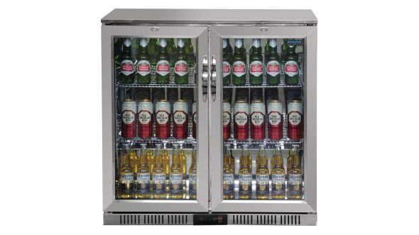 Polar GL008 Back Bar Cooler with Hinged Doors in Stainless Steel 208Ltr