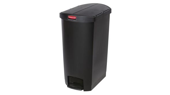 Rubbermaid Slim Jim End Step on Pedal Bin 68Ltr - Black