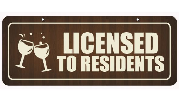 Licensed to Residents Window Hanging Notice.