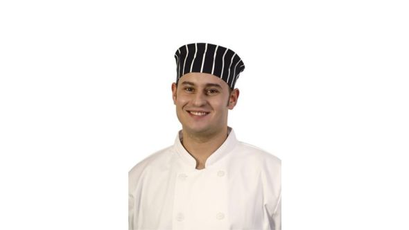 Chef's Skull Cap Butchers Stripe