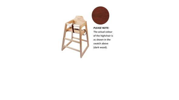 Wooden High Chair - Dark Wood - Genware