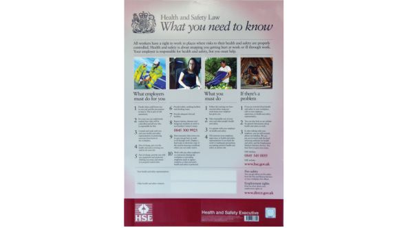 Health & Safety Law Poster. A3 Size 