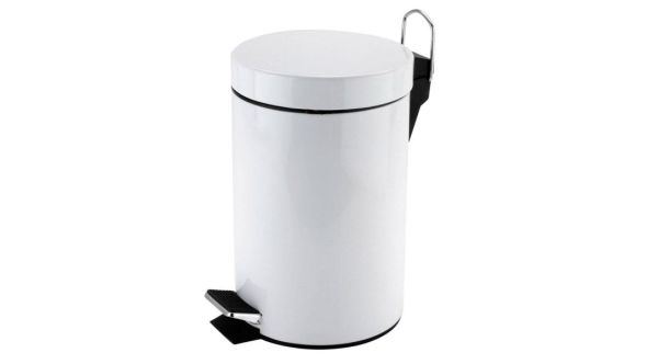 Sunnex Pedal Bin White Round 3 Ltr - 50120W