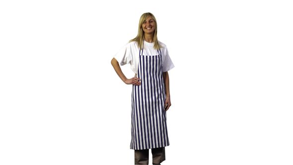 Chef's / Waiter's Bib Apron Blue & White Stripe