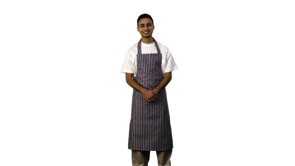 Chef's / Waiter's Bib Apron Nylon Blue & White