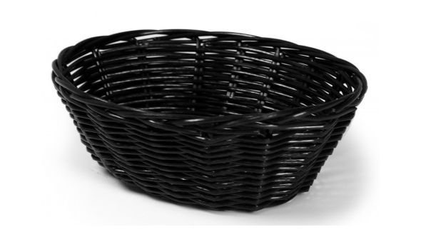 Rattan Basket Oval 23cm / 9" Black