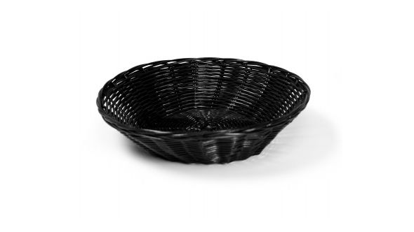 Rattan Basket Round 25cm / 10" Black