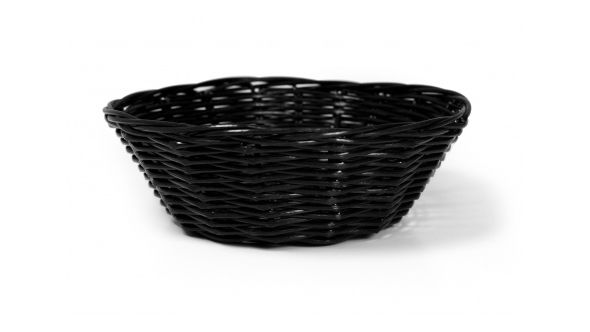 Rattan Basket Round 18cm / 7" Black