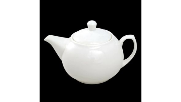 2 to 3 Cup Ball Teapot White Porcelain 450ml / 15¾oz - Orion C88135 