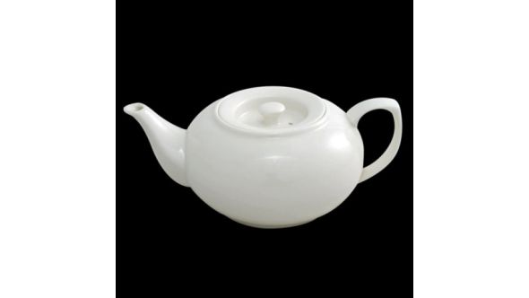 2 to 3 Cup White Porcelain Ball Teapot Stackable 500ml / 17.5oz - Orion C88137 