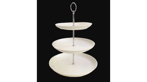 Orion C88215 3 Tier White Porcelain Cake Stand