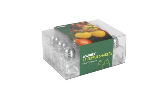 Square Pepper Shaker Pack 12