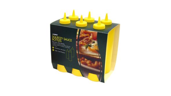 Sauce Bottle Yellow 8oz Pack 6