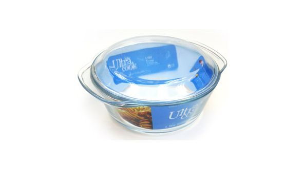 Ultracook Round Glass Casserole Dish With Lid 1.5 Ltr